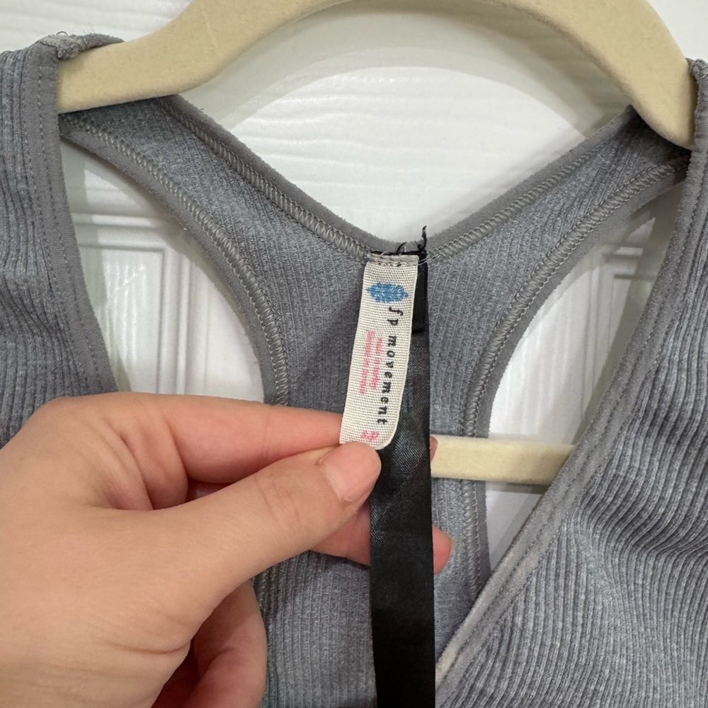 FP Movement Gray Ribbed Tank Top - Picture 2 of 4